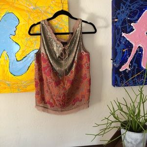 Sequin and embroidered blouse